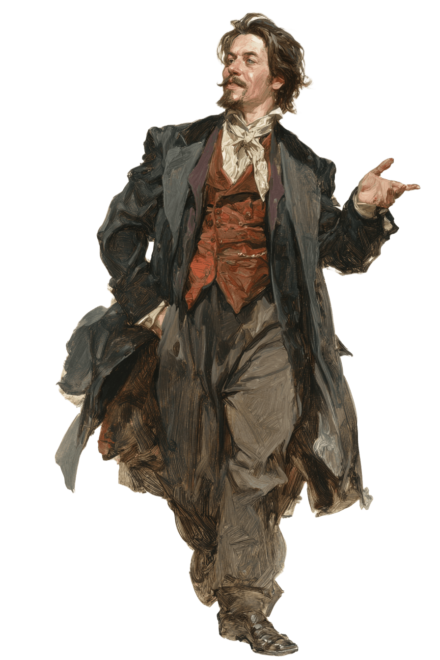 Personnage invitant vers la droite